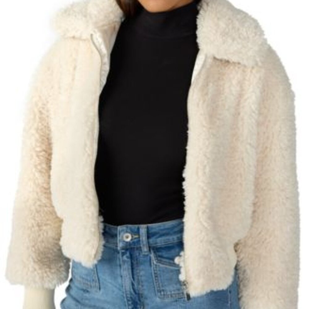 NWT Sanctuary Women's Tori Faux-Fur Long-Sleeve Jacket Size Large